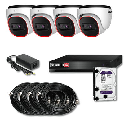 Provision COAX kit m. 4 dome kameraer​